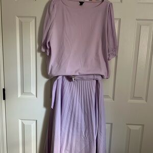 Lavender Pleated Skirt Set
